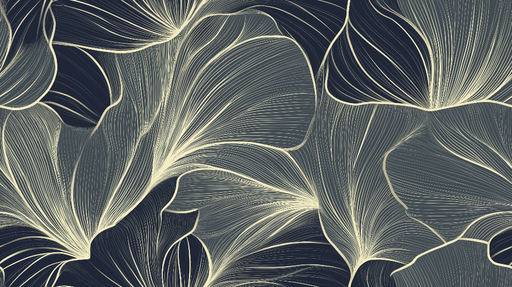 Papier peint élégant avec motif contemporain de feuilles sur fond sombre pour décoration murale moderne