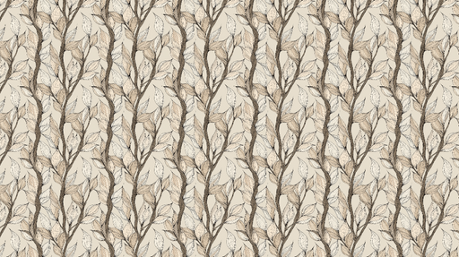 Papier peint feuilles élégantes Motif de branches feuillues sur fond beige