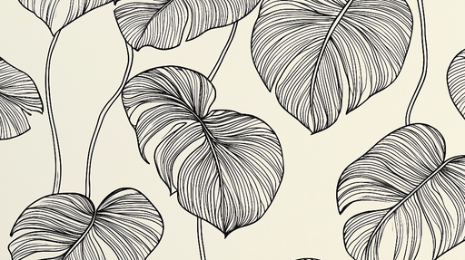 Papier peint feuilles élégantes Motif de feuilles fines sur fond clair