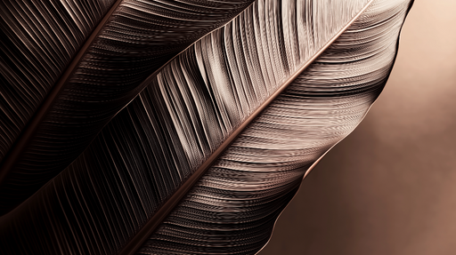 Papier peint feuilles élégantes Motif de feuilles stylisées en tons chauds