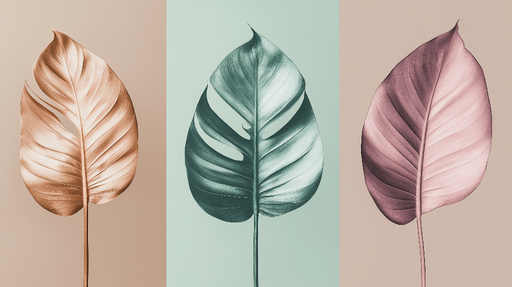 Papier peint feuilles élégantes Motifs de feuilles délicates en dégradé