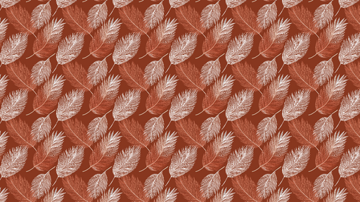 Papier peint feuilles Élégants motifs de feuilles sur fond rouge terre