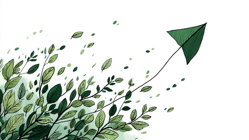 Papier peint feuilles en vol Un motif dynamique de feuilles verdoyantes