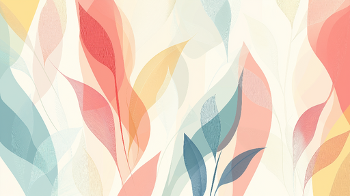 Papier peint feuilles et arbustes Teintes et nuances pastel