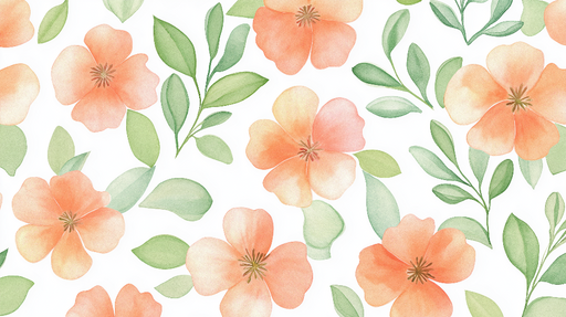 Papier peint feuilles et fleurs Pastel style années 80