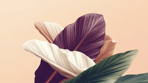 Papier peint feuilles exotiques Association de feuilles colorées sur fond doux