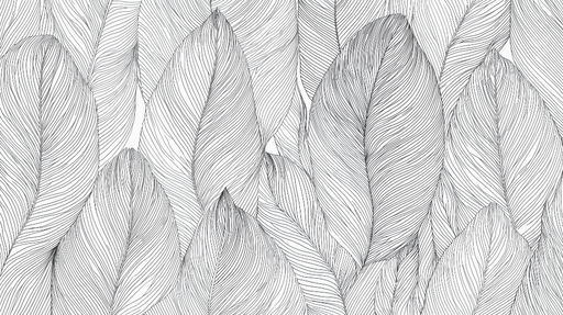 Papier peint feuilles graphiques Motifs de feuilles en noir et blanc