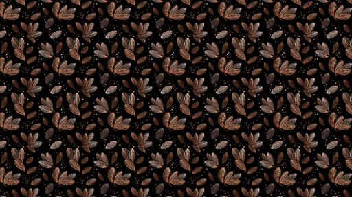 Papier peint feuilles marron Motif de feuilles sur fond noir