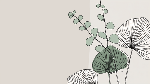 Papier peint feuilles minimalistes Design épuré avec des feuilles délicates