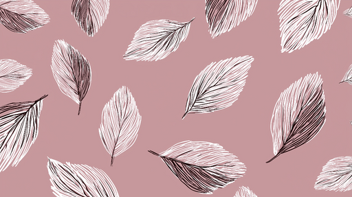 Papier peint feuilles minimalistes Motif de feuilles sur fond rose