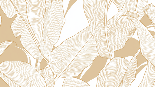 Papier peint feuilles minimalistes Motif élégant de feuilles dorées sur fond clair