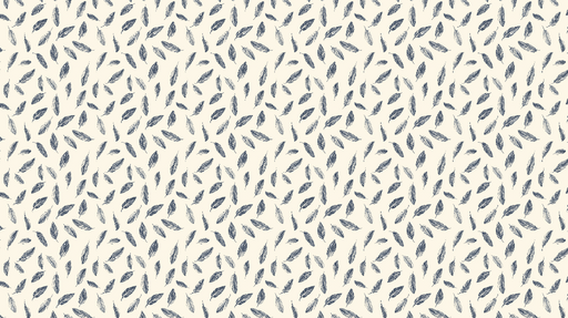 Papier peint feuilles Motif de feuilles bleues sur fond crème