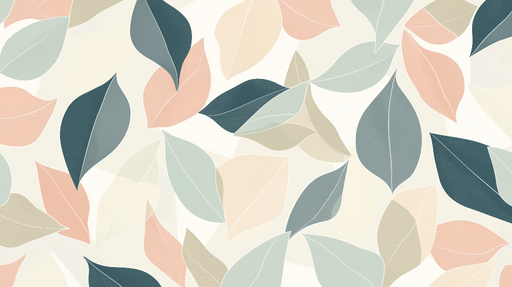 Papier peint feuilles Motif délicat de feuilles pastel sur fond clair