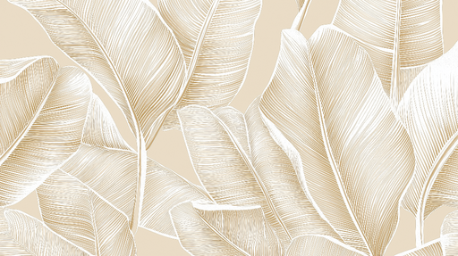 Papier peint feuilles Motif élégant de feuilles sur fond beige