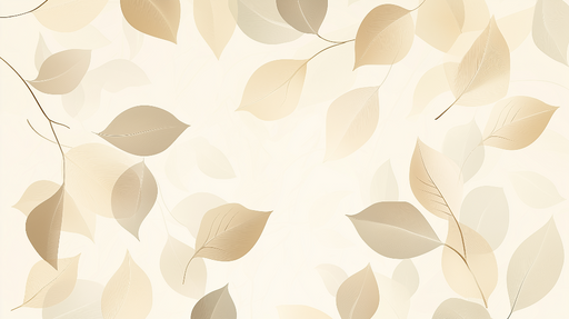 Papier peint feuilles neutres Motif de feuilles délicates en tons beiges et crème
