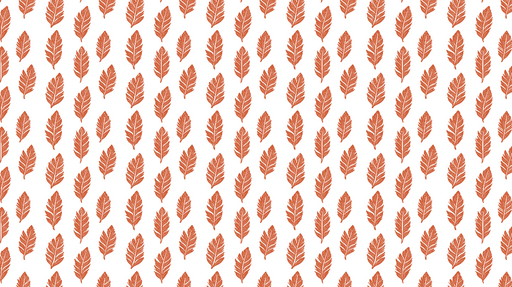 Papier peint feuilles orangées Motif de feuilles stylisées sur fond clair