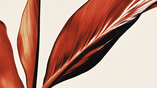 Papier peint feuilles rouges Élégantes feuilles de couleur rouge profond