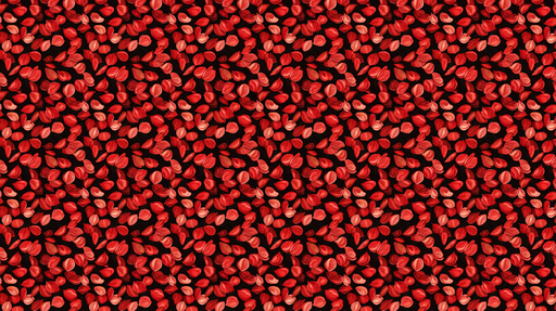 Papier peint feuilles rouges Motif varié de feuilles en rouge sur fond noir