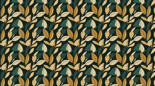 Papier peint feuilles stylisées Motif coloré de feuilles sur fond sombre