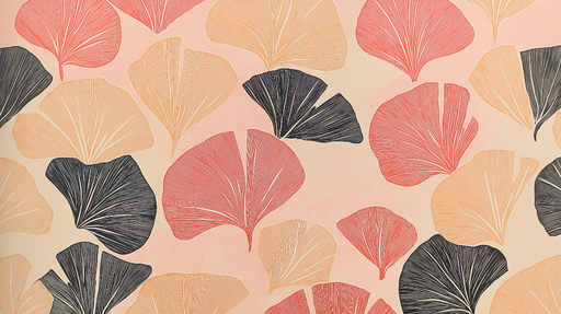 Papier peint feuilles stylisées Motif de feuilles aux nuances douces et élégantes