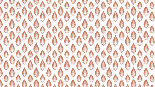 Papier peint feuilles stylisées Motif de feuilles orange sur fond blanc
