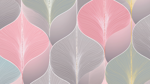 Papier peint feuilles stylisées Motif élégant aux teintes douces et lignes fines