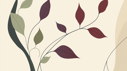 Papier peint feuilles stylisées Motifs contemporains de feuilles sur fond doux
