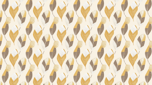 Papier peint feuilles stylisées Motifs de feuilles dorées et brunes sur fond clair