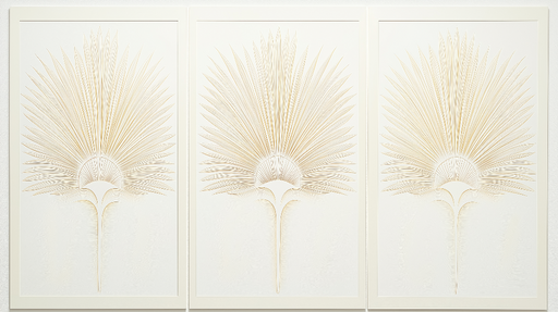 Papier peint feuilles stylisées Motifs de palmiers élégants en nuances dorées