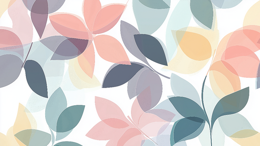 Papier peint feuilles translucides Motifs de feuilles délicates aux couleurs pastel
