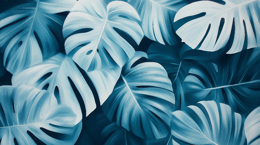 Papier peint feuilles tropicales bleu canard Motifs de feuilles luxuriantes dans des tons apaisants