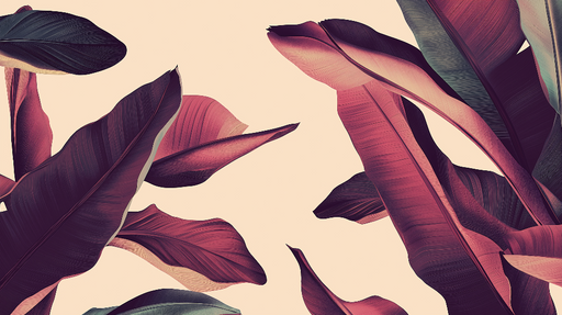 Papier peint feuilles tropicales Feuilles de bananier dans des nuances chaudes