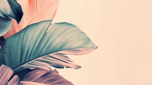 Papier peint feuilles tropicales Feuilles délicates aux teintes pastel