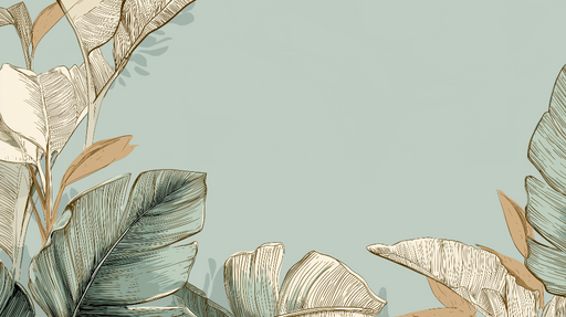 Papier peint feuilles tropicales Feuilles élégantes sur fond pastel