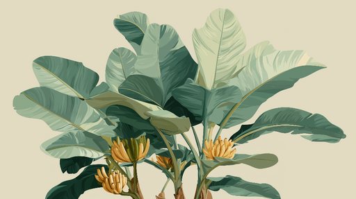 Papier peint feuilles tropicales Feuilles vertes luxuriantes et fleurs dorées