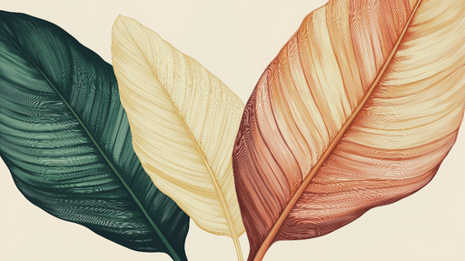 Papier peint feuilles tropicales Motifs de grandes feuilles aux teintes chaleureuses