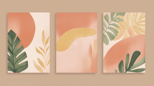 Papier peint feuilles tropicales Motifs organiques et couleurs douces