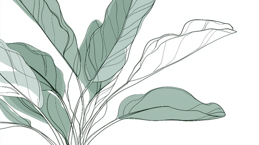 Papier peint feuilles vertes Design minimaliste avec contour de feuilles délicates