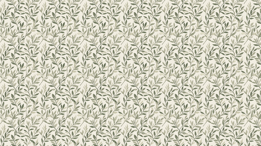 Papier peint feuilles vertes Élégantes branches feuillues sur fond crémeux