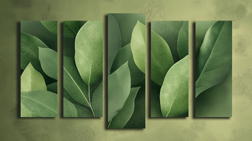 Papier peint feuilles vertes Motifs stylisés de feuillage en dégradé