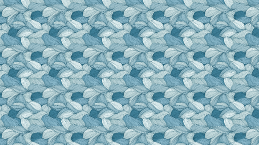 Papier peint feuilliculaire Motif de feuilles en dégradé de bleus