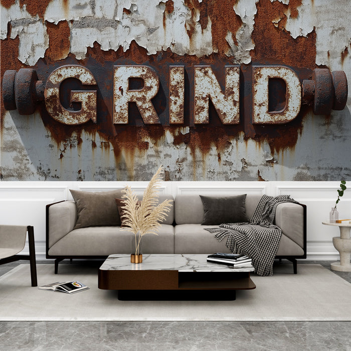Papier peint fitness | Inscription "GRIND"