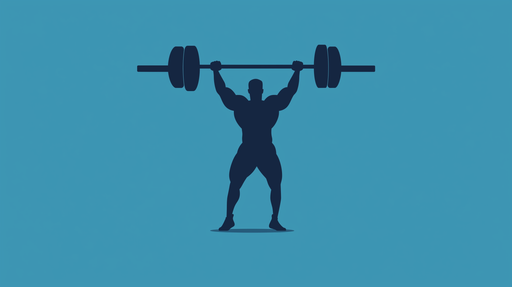 Papier peint fitness Silhouette de bodybuilder en pleine élévation de poids