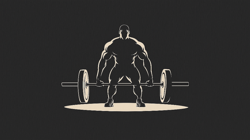 Papier peint fitness Silhouette puissante d'un haltérophile en action