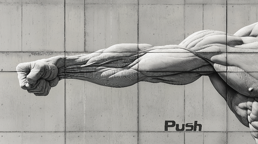 Papier peint fitness Un bras musclé avec un poing serré en noir et blanc