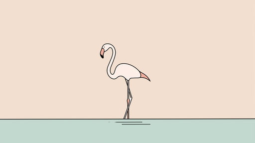 Papier peint flamant rose Illustration minimaliste d'un flamant sur fond pastel
