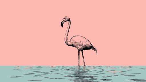 Papier peint flamant rose Illustrations de flamants sur un fond pastel