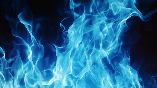 Papier peint flamme bleue Motif abstrait de feu stylisé en turquoise