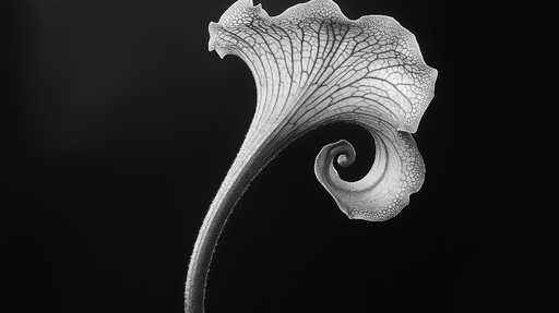 Papier peint fleur abstraite Design élégant et délicat d'une fleur monochrome