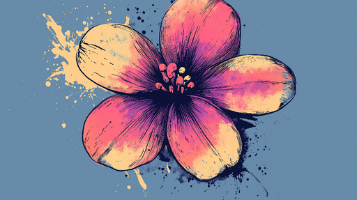 Papier peint fleur colorée Design artistique éclatant avec nuances vibrantes